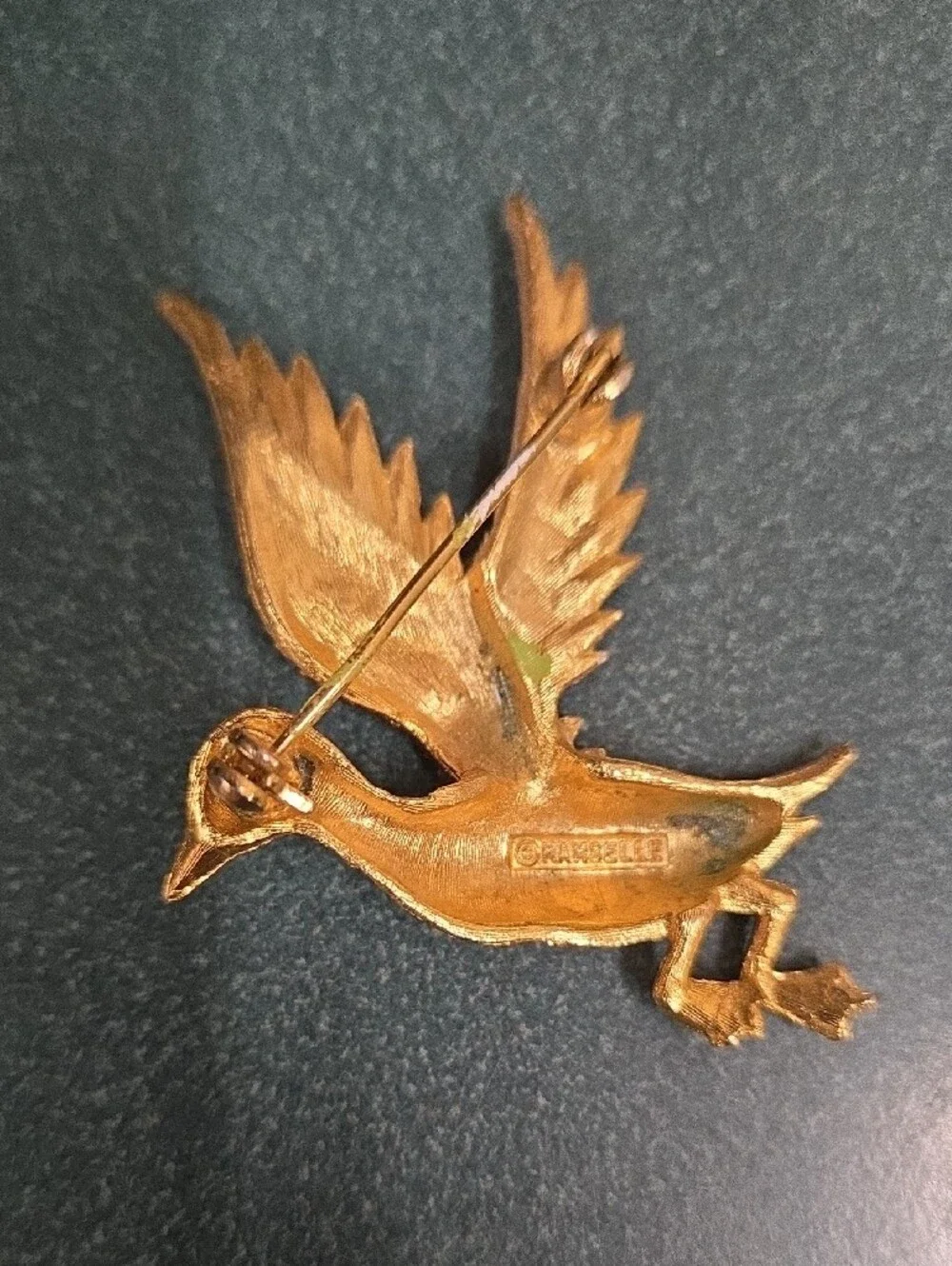 Enamel Mallard Duck Vintage Brooch in Green and Brown - Classic Bird Pin 1960s